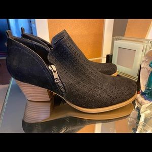 Black Ankle Booties with Zipper Detail.